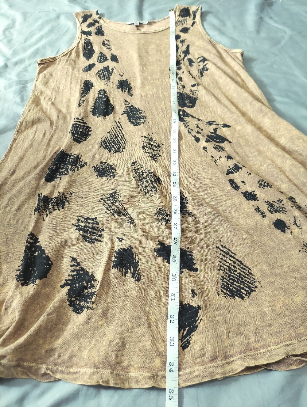 Jess & Jane Abstract Mama Baby Giraffe Print Knit Tank Dress Tan Med Art To Wear - Picture 8 of 8